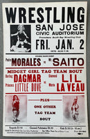 MORALES, PEDRO-MR. SAITO PLUS MIDGET WRESTLING ON SITE POSTER (1976)