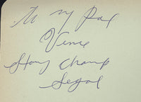 SEGAL, HARRY "CHAMP" INK SIGNED ALBUM PAGE