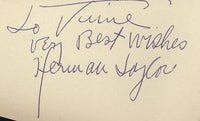 TAYLOR, HERMAN INK SIGNED ALBUM PAGE