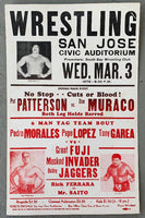 PATTERSON, PAT VS DON MURACO PLUS MORALES WRESTLING ON SITE POSTER (1976)