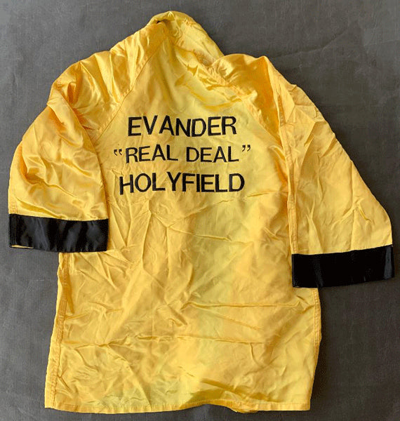 HOLYFIELD, EVANDER FIGHT WORN ROBE (BOWE II FIGHT-1993)