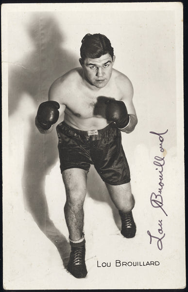 BROUILLARD, LOU SIGNED PHOTO POSTCARD