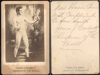 CORBETT, JAMES J. SIGNED CABINET CARD (AS CHAMPION)