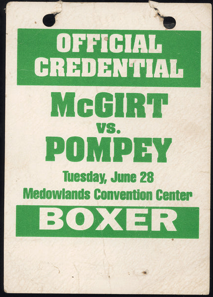 MCGIRT, BUDDY-KEVIN POMPEY OFFICIAL CREDENTIAL (1994)