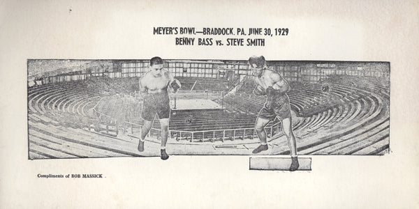 BASS, BENNY-STEVE SMITH ADVERTISEMENT (1929)