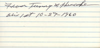 HUNSAKER, TUNNEY SIGNED INDEX CARD