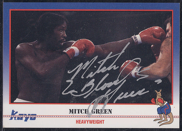 GREEN, MITCH "BLOOD" SIGNED KAYO BOXING CARD