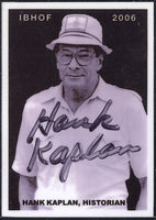 KAPLAN, HANK SIGNED BOXING HALL OF FAME CARD