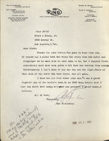 FLEISCHER, NAT SIGNED LETTER (1959)