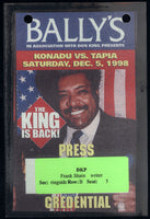 TAPIA, JOHNNY-NANA YAW KONADU PRESS CREDENTIAL (1998-TAPIA WINS TITLE)