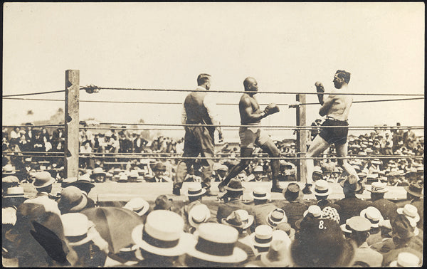 JOHNSON, JACK-JESS WILLARD REAL PHOTO POSTCARD (1915)