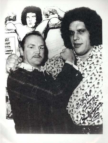 WEPNER, CHUCK SIGNED PHOTO (POSING WITH ANDRE THE GIANT)
