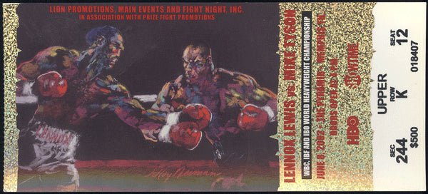 TYSON, MIKE-LENNOX LEWIS OFFICIAL STUBLESS TICKET (2002)