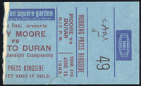 DURAN, ROBERTO-DAVEY MOORE TICKET STUB (1983-PSA/DNA VG-EX 4)