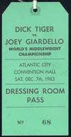TIGER, DICK-JOEY GIARDELLO DRESSING ROOM PASS (1963)
