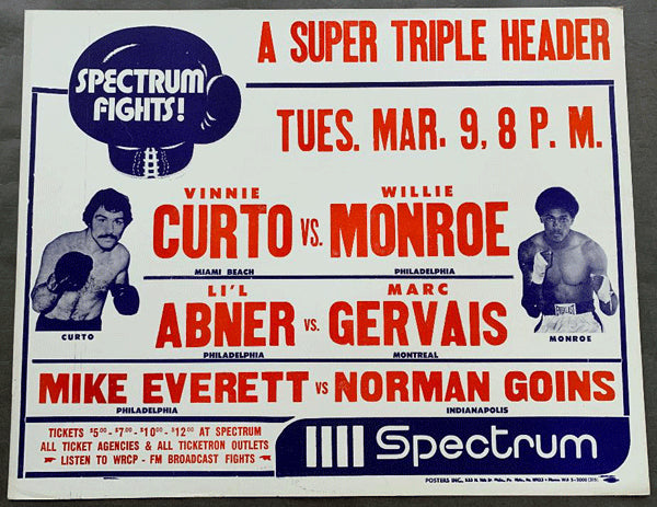 HAGLER, MARVIN-WILLIE "THE WORM" MONROE ON SITE POSTER (1976)