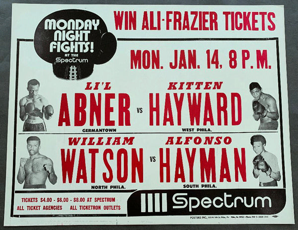 HAYWARD, STANLEY "KITTEN"-PERRY "LIL ABNER" ABNEY ON SITE POSTER (1974)