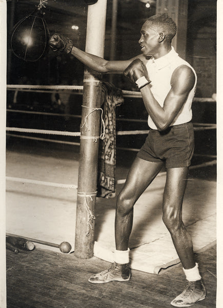 BROWN, PANAMA AL TRAINING PHOTO (1934-PEREZ FIGHT)