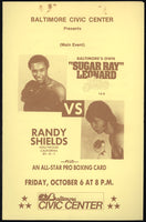 LEONARD, SUGAR RAY-RANDY SHIELDS OFFICIAL PROGRAM (1978)