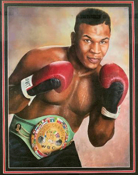 TYSON, MIKE ORIGINAL OIL PAINTING (1987)