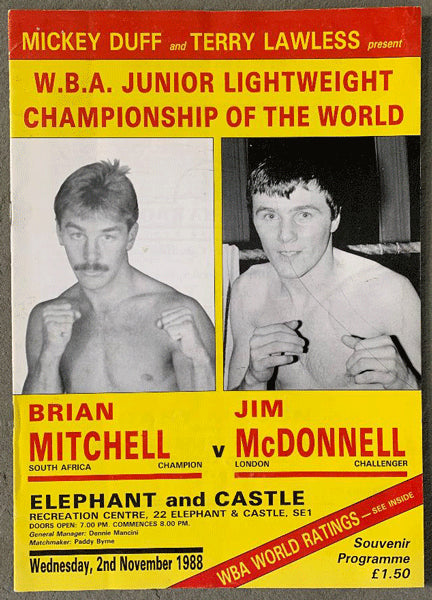 MITCHELL, BRIAN-JIM MCDONNELL OFFICIAL PROGRAM (1988)