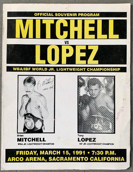 MITCHELL, BRIAN-TONY LOPEZ OFFICIAL PROGRAM (1991)