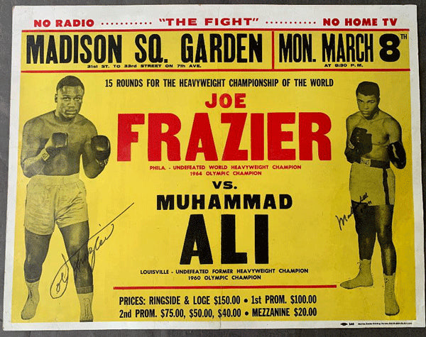 ALI, MUHAMMAD-JOE FRAZIER I SIGNED ON SITE POSTER (1971-PSA/DNA)