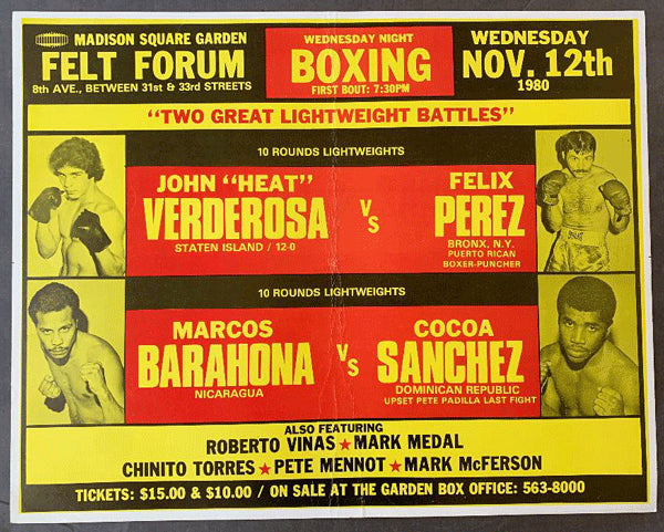 VERDEROSA, JOHN-FELIX PEREZ & MARK MEDAL-RICKY JOHNSON ON SITE POSTER (1980)