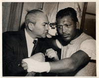 ROBINSON, SUGAR RAY & BARNEY ROSS WIRE PHOTO (1957)