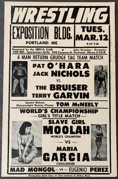 MOOLAH, SLAVE GIRL-MARIA GARCIA WRESTLING ON SITE POSTER (1963)