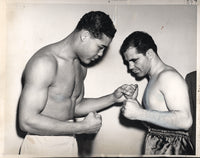 LOUIS, JOE-GUS DORAZIO WIRE PHOTO (1941-WEIGHING IN)