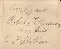 FITZSIMMONS, ROBERT INK SIGNATURE (AUTHENTICATED BY PSA/DNA)