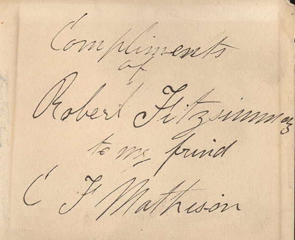 FITZSIMMONS, ROBERT INK SIGNATURE (AUTHENTICATED BY PSA/DNA)