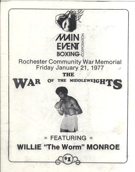 MONROE, WILLIE "THE WORM"-LEN HARDEN OFFICIAL PROGRAM (1977)