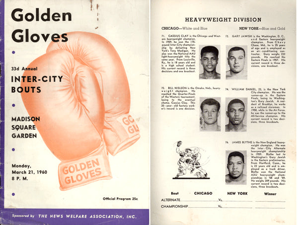 CLAY, CASSIUS INTER CITY GOLDEN GLOVES PROGRAM (1960)