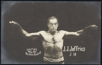 JEFFRIES, JAMES REAL PHOTO POSTCARD (1910-TRAINING FOR JACK JOHNSON)