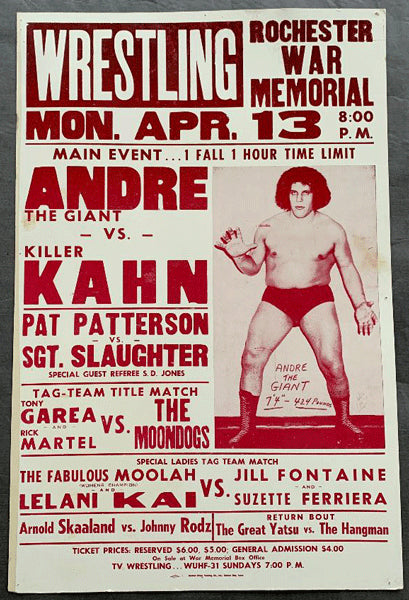 ANDRE THE GIANT-KILLER KHAN ON SITE POSTER (1981)