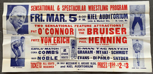 BRUISER, DICK THE-JOHN PAUL HENNING & PAT O'CONNOR-FRITZ VON ERICH ON SITE POSTER (1965)