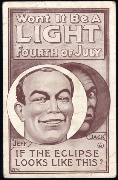 JOHNSON, JACK-JAMES JEFFRIES SOUVENIR POSTCARD (1910)