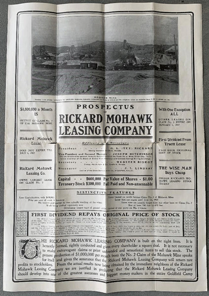 RICKARD, TEX MOHAWK LEASING COMPANY PROSPECTUS (1907)