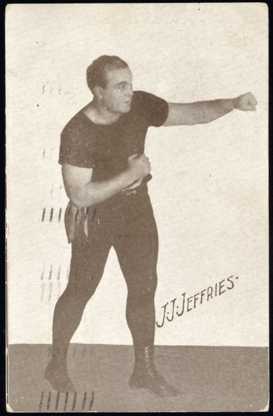 JEFFRIES, JAMES REAL PHOTO POSTCARD (1910-JOHNSON FIGHT)