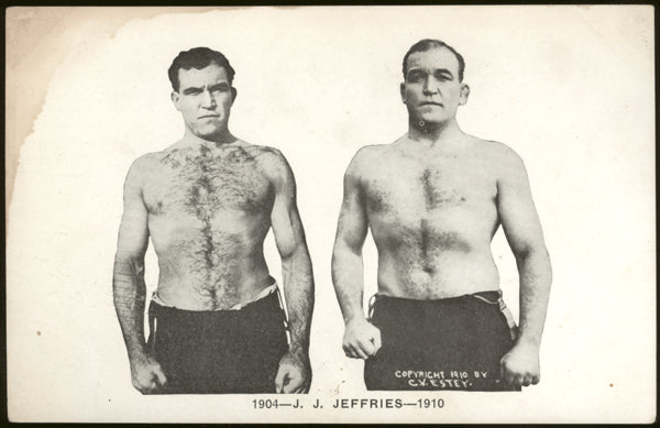 JEFFRIES, JAMES J. REAL PHOTO POSTCARD (1910)