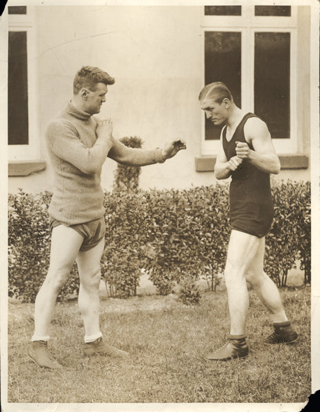 CARPENTIER, GEORGES WIRE PHOTO (1919-TRAINING FOR BECKETT)