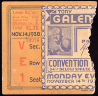 GALENTO, TONY-HARRY THOMAS TICKET STUB (1938)