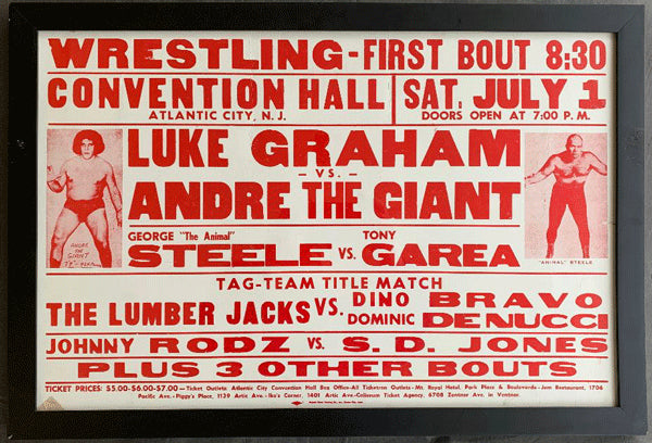 ANDRE THE GIANT-LUKE GRAHAM ON SITE POSTER (1978)