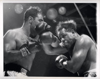 MARCIANO, ROCKY-ARCHIE MOORE ORIGINAL WIRE PHOTO (1955-4TH ROUND)