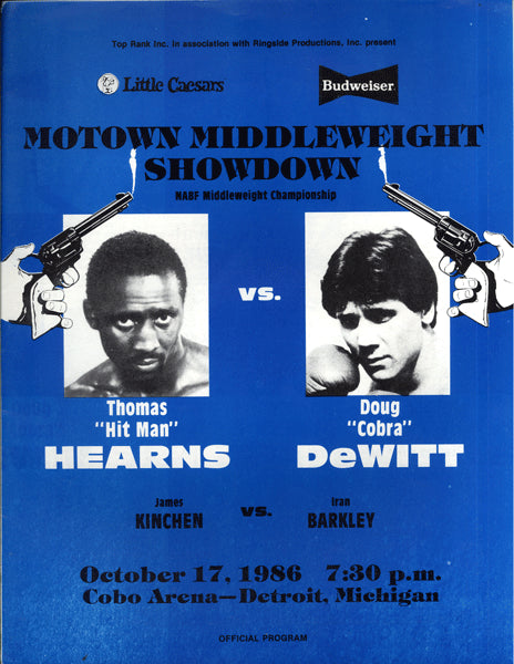 HEARNS, THOMAS-DOUG DEWITT OFFICIAL PROGRAM (1986)