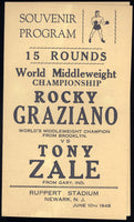 ZALE, TONY-ROCKY GRAZIANO III SOUVENIR PROGRAM (1948)