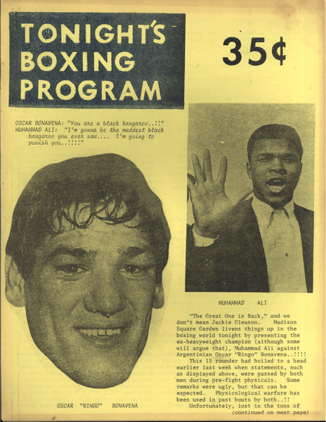 ALI, MUHAMMAD-OSCAR BONAVENA SOUVENIR PROGRAM (1970)