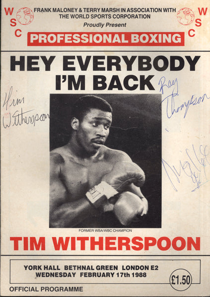WITHERSPOON, TIM-MARICIO VILLEGAS OFFICIAL PROGRAM (1988-SIGNED BY WITHERSPOON)